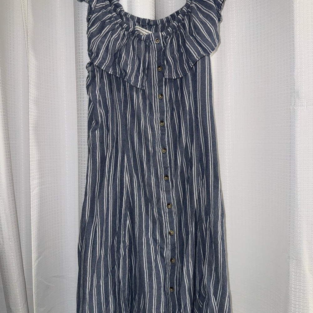 American Eagle Outfitters Blue and White Striped romper one piece large